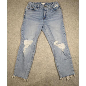 Good American Good Girlfriend Distressed Cropped Skinny Jeans Womens Size 8/29